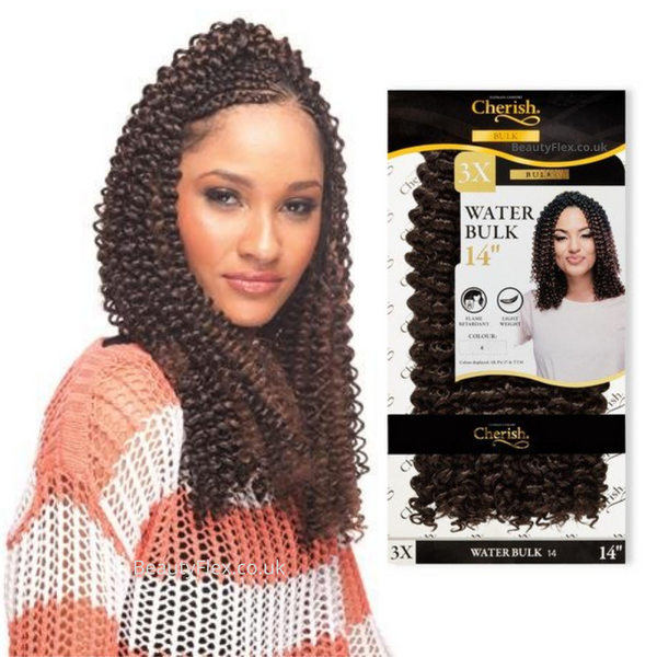 CHERISH SYNTHETIC CROCHET BRAID HAIR EXTENSION - 3 X WATER WAVE 14'' and  18'' £11.98 - PicClick UK