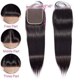 DM Brazilian Hair 6x6 Lace Closure Straight Natural Colour