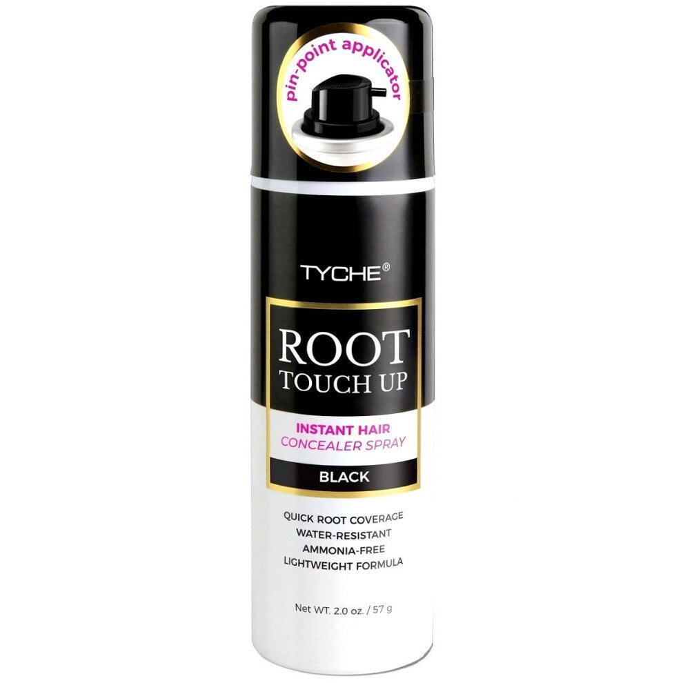 NK Tyche Root Touch Up BLACK Instant Hair Concealer Spray 2 oz