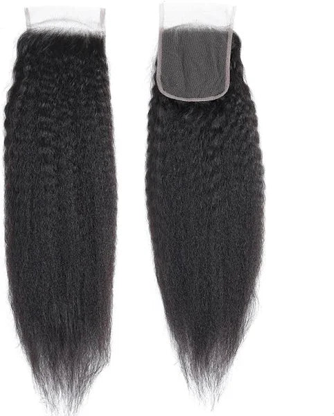 DM Brazilian Hair 4x4 Lace Closure Kinky Straight Natural Colour