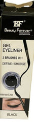 Beauty Forever London BF Gel Eyeliner 2 Brushes in 1 Define and Smudge - Black