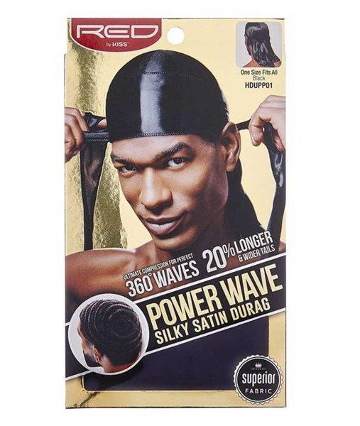 Red By Kiss Power Wave Silky Satin Durag - Black | BeautyFlex UK